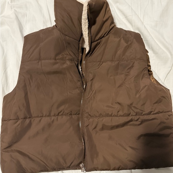 Women's Brown Sleeveless Jacket - Picture 2 of 2
